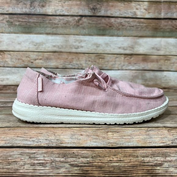 Hey Dude Pink Wendy Linen Loafers - Picture 3 of 9